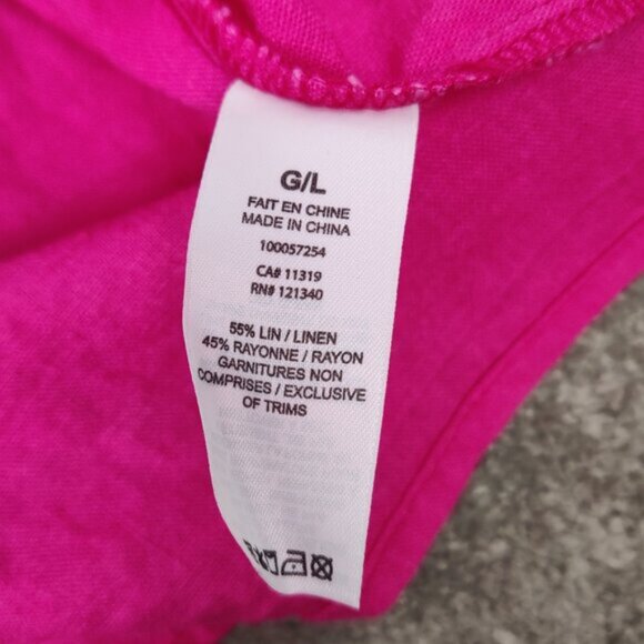 Dynamite Women's Dress Size L Pink Linen Rayon Barbiecore Summer Beach Stylish - Picture 6 of 9